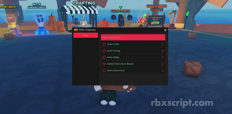 RNG Odyssey: Auto Swing, Auto Obby, Auto Farm - RNG Odyssey script preview