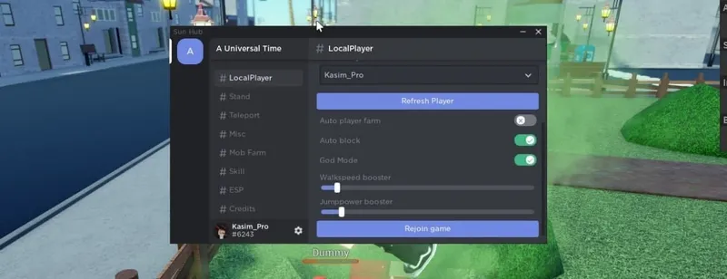 A Universal Time Mode [Auto Farm/God mode/Auto Skill] - A Universal Time Mode [Auto Farm/God mode/Auto Skill] script preview