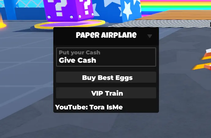 Cool script for Paper Airplane Training on Give Cash, Buy Best Eggs and Vip Train - Unknown script preview