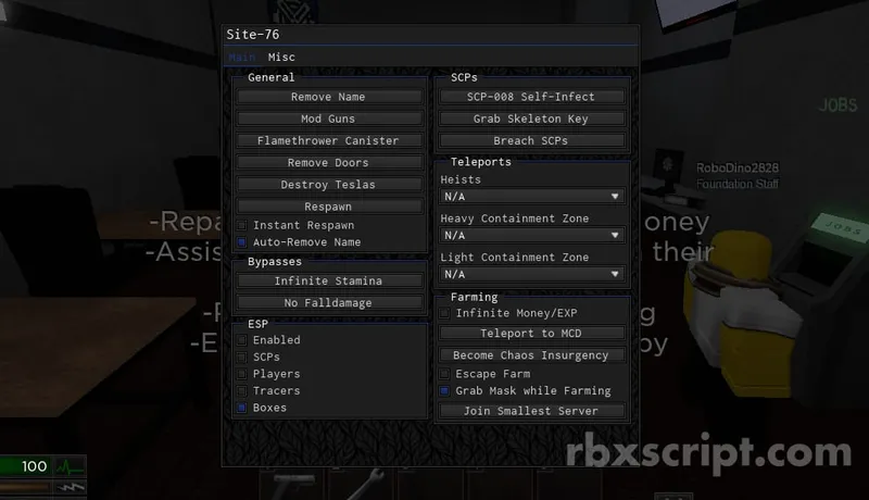 Site-76: Prison Anomalies [Noclip, Mod Detector] - Site-76 script preview