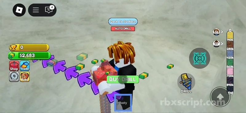 Drill Digging Simulator: Inf Money - Drill Digging Simulator script preview