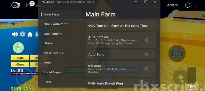 Blox Fruits: Kill-Aura, Auto Bone, Auto Katakuri Mobile Script - Blox Fruits script preview