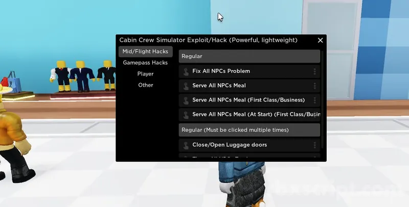 Cabin Crew Simulator: Free Gamepass, Walkspeed, Noclip - Cabin Crew Simulator script preview