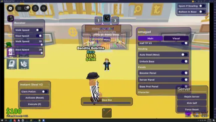 SEMI INSTANT HUB | Functions: 1) instant reset , 2) half tp v1 and v2 , 3) ap protecter - Steal a Brainrot Script NOT VERIFIED script preview