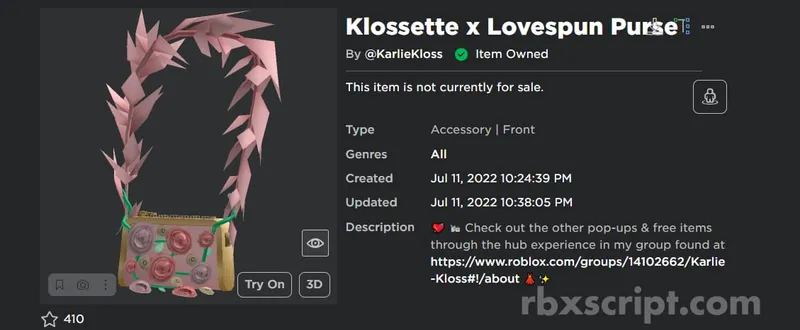 Roblox High School 2 [Get Klossette x Lovespun Purse] - Roblox High School 2 [Get Klossette x Lovespun Purse] script preview