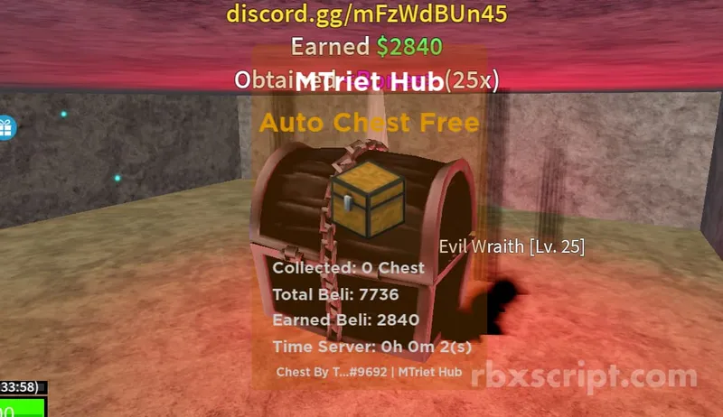 Blox Fruits: Auto Farm Chest, Server Hop Mobile Script - Blox Fruits script preview