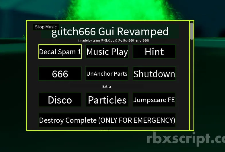 Universal: Crash Server, Music Play, JumpScare - Universal script preview