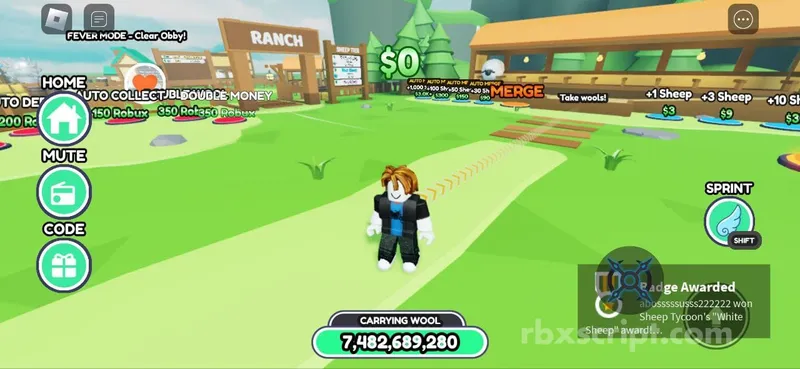 Sheep Tycoon: Inf Wool - Sheep Tycoon script preview