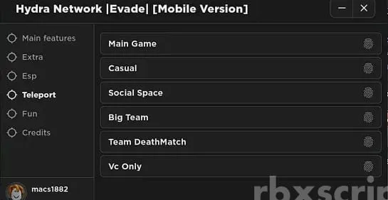 Evade: Esp, Teleport, Extra Mobile Script - Evade script preview