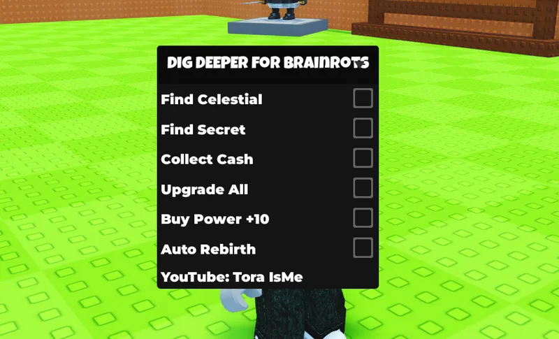 Cool script for Dig DEEPER for Brainrots on Find Celestial - Secret, Collect Cash, Upgrade All, Buy Power +10 and Auto Rebirth - Dig DEEPER for Brainrots Script script preview