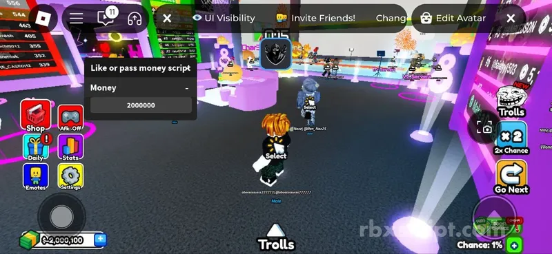 Like or Pass: Inf Cash - Like or Pass script preview