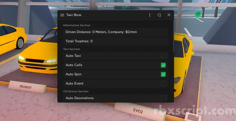 Taxi Boss: Remove Fog, Auto Presents, Auto Taxi - Taxi Boss script preview