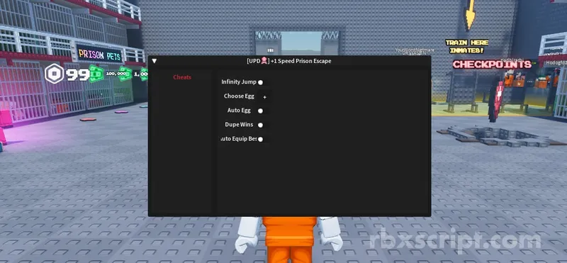 +1 Speed Prison Escape: Infinite Wins, Auto Hatch Eggs, Auto Equip Best Pets - +1 Speed Prison Escape script preview