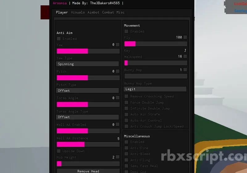 Arsenal [ARSONIA GUI] - Arsenal [ARSONIA GUI] script preview