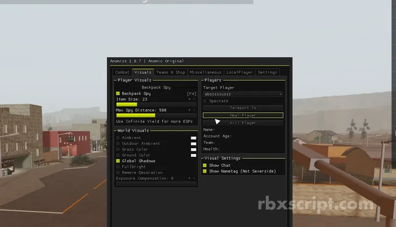 Anomic [Combat ready auto heal, Bonfire’s backpack spy, Silent aim] - Anomic [Combat ready auto heal, Bonfire’s backpack spy, Silent aim] script preview