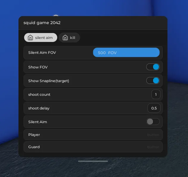 Script for Squid Game 2042 with Silent Aim, Kill All and Teleports. - Unknown script preview