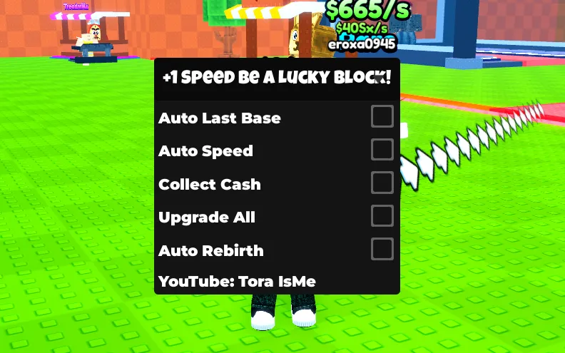 Cool script for +1 Speed Be a Lucky Block on Auto Last Base, Auto Speed, Collect Cash, Upgrade All and Auto Rebirth - Unknown script preview