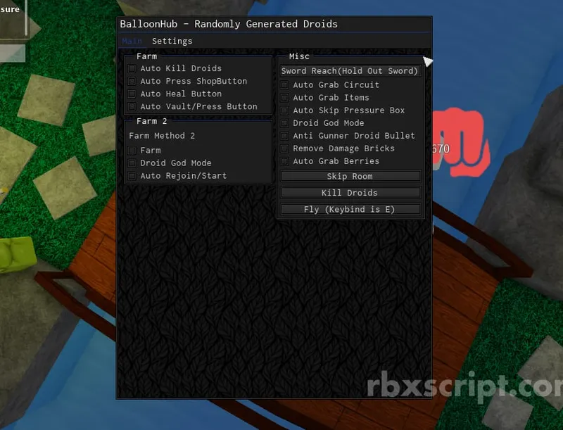 Randomly Generated Droids: Auto Rejoin, God Mode, Fly - Randomly Generated Droids script preview
