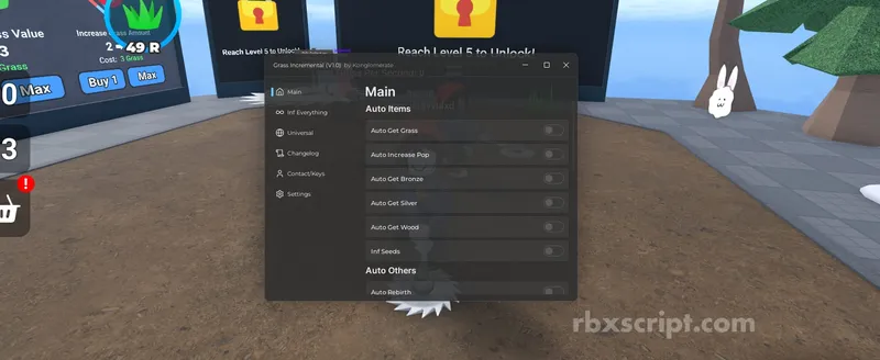 Grass Incremental: Auto Rebirth, Auto Farm, Auto Cut - Grass Incremental script preview