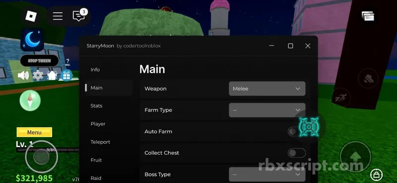 Blox Fruits: Auto Farm, Auto Chest - Blox Fruits script preview