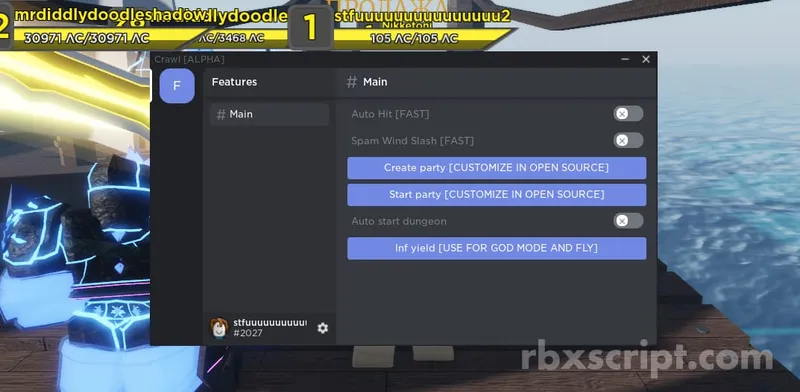 Crawl: Auto Start Dungeon, Auto Hit, Spam Slash - Crawl script preview