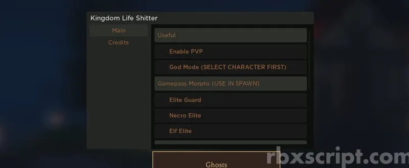 Kingdom Life II: Godmode, Gamepass Morphs, OP Weapons - Kingdom Life II script preview