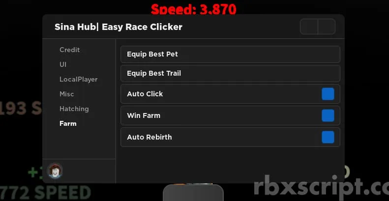 Easy Race Clicker | AutoWin Farm, Auto Click, Auto Rebirth - Easy Race Clicker | AutoWin Farm, Auto Click, Auto Rebirth script preview