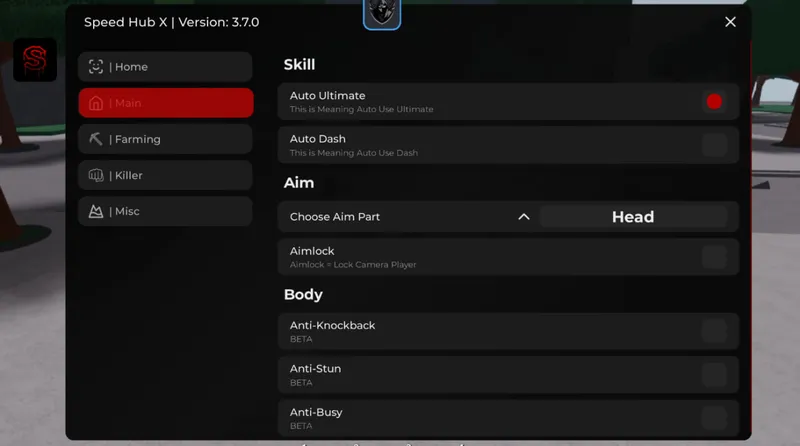 This is the top-of-the-line Speed ??Hub X script for The Strongest Battlegrounds. It has many features that significantly simplify battles and leveling. The script includes Kill Aura for automatically - The strong battle grounds Script NOT VERIFIED script preview