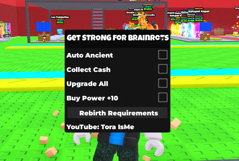 Cool script for Get STRONG for Brainrots on Auto Ancient, Collect Cash, Upgrade All, Buy Power +10 and Rebirth Requirements - Unknown script preview