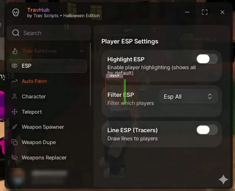 ESP, Teleport, Get Gun, Auto Farm, Aimbot - Murder Mystery 2 script preview