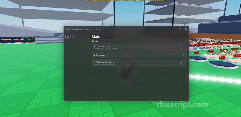 Ore Smelting Tycoon: Auto Farm, Auto Buy - Ore Smelting Tycoon script preview