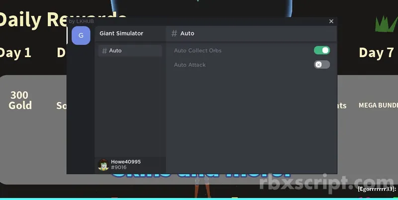 Giant Simulator: Auto Collect Orbs, Auto Attack - Giant Simulator script preview