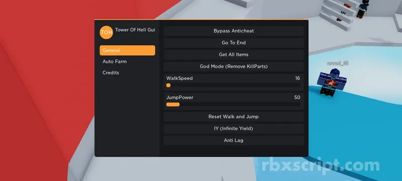Tower of Hell: Instant Finish, Anti Cheat Bypass &amp; More - Tower of Hell script preview