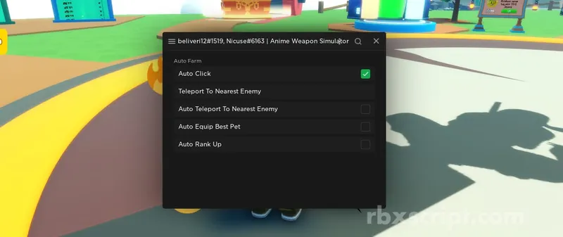 Anime Weapon Simulator: Auto Equip Best Pets, Auto Click, Auto Rank Up - Anime Weapon Simulator script preview