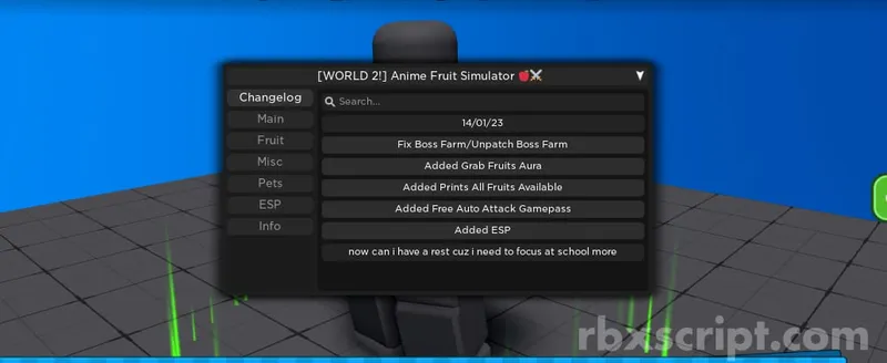 Anime Fruit Simulator: Auto Attack, Auto Skills, Auto Farm Bosses - Anime Fruit Simulator script preview