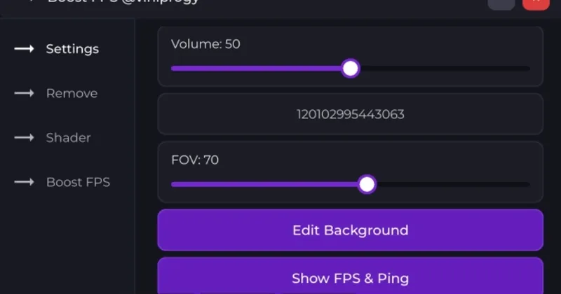 Мощный фпс бустер для роблокс от tt @viniprogy, Powerful FPS Booster for Roblox from tt @viniprogy - Unknown script preview