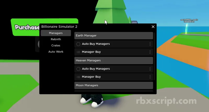 Billionaire Simulator: Auto Buy, Auto rebirth, Auto Farm - Billionaire Simulator script preview