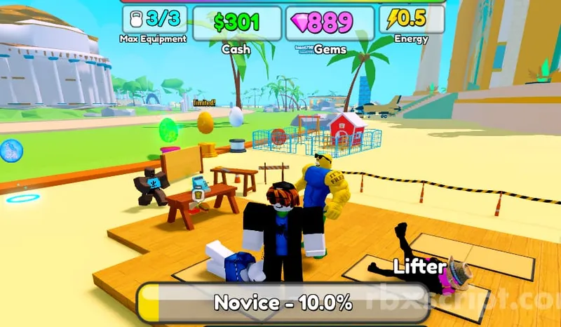 Gym Tycoon!: Auto Farm Cash, Infinite Gems - Gym Tycoon! script preview