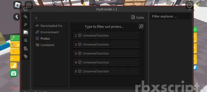 Hydroxide: Tool for games on the Roblox engine Mobile Script - Hydroxide script preview