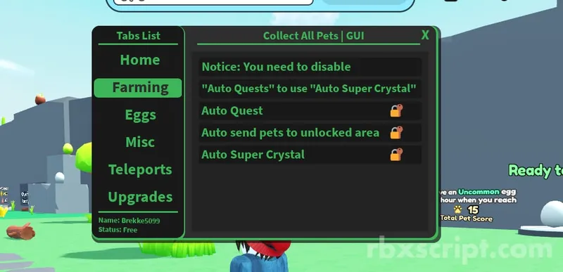 Collect All Pets: Auto Hatch, Auto Farm, Auto Quests - Collect All Pets script preview