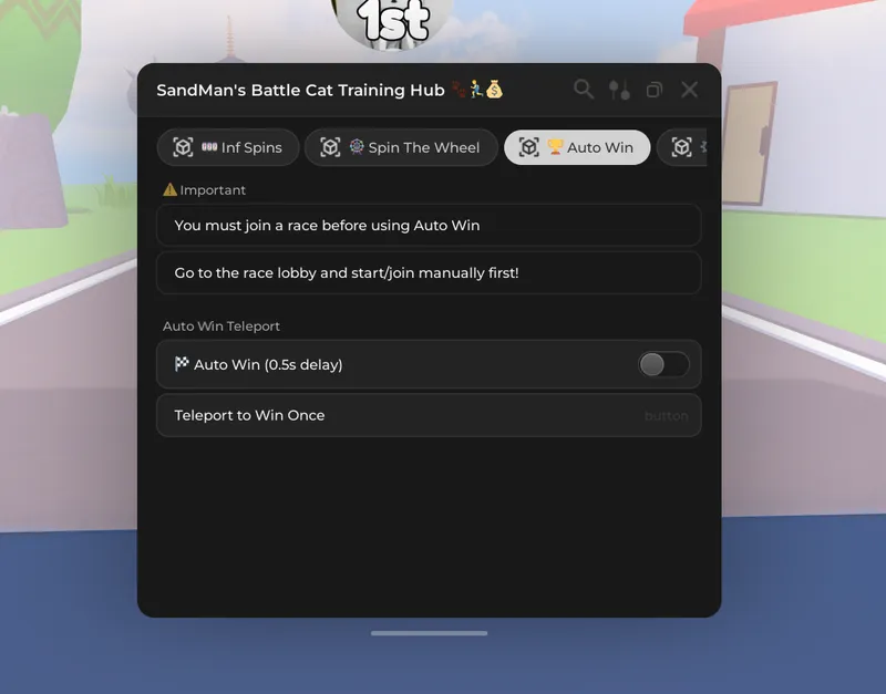 Simple script for Battle Cat Training on Auto Win and Inf Spins - Battle Cat Training Script script preview