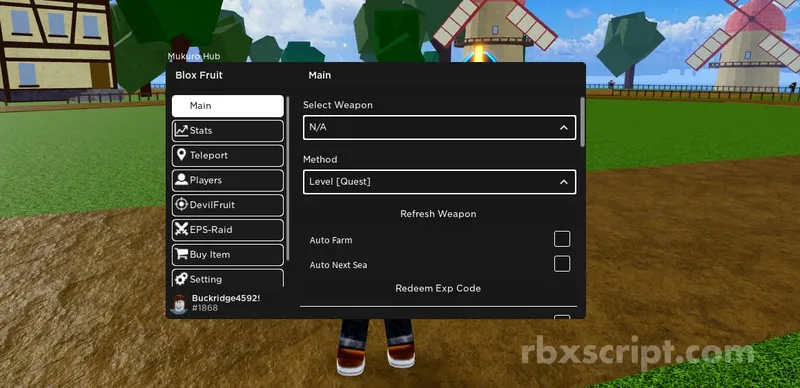Blox Fruits: Auto Farm Level, Auto Store Fruit, Auto Buy Fruit - Blox Fruits script preview