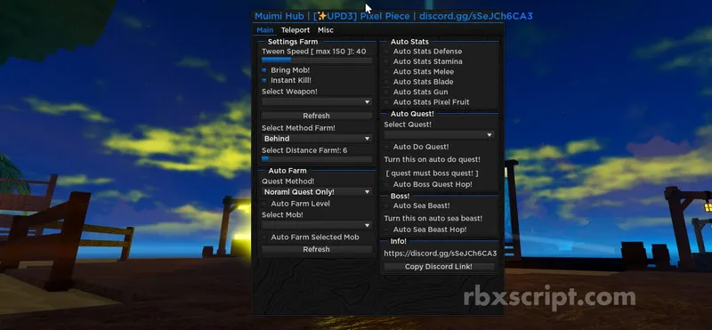 Pixel Piece: Auto Stats, Auto Farm, Instant Kill - Pixel Piece script preview