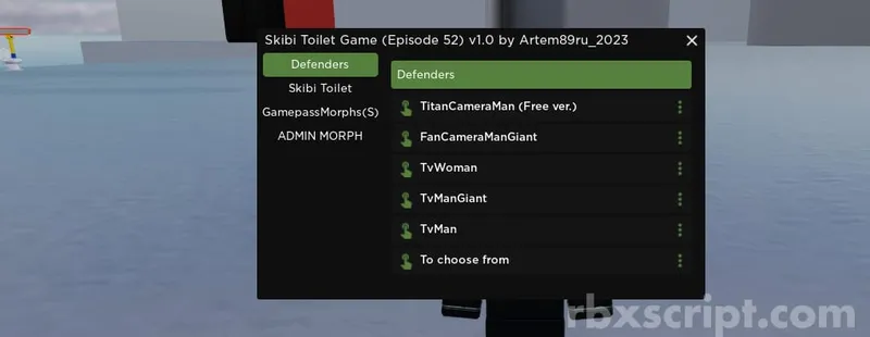 Skibi Toilet Game: Free Gamepasses, Free Morphs - Skibi Toilet Game script preview