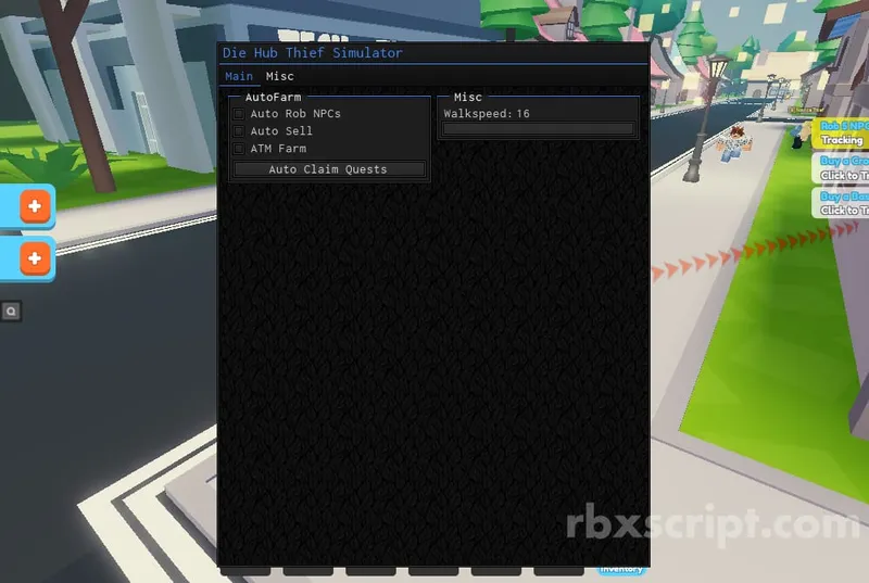 Thief Simulator [Auto Rob NPC – Auto Farm &amp; More!] - Thief Simulator [Auto Rob NPC – Auto Farm &amp; More!] script preview