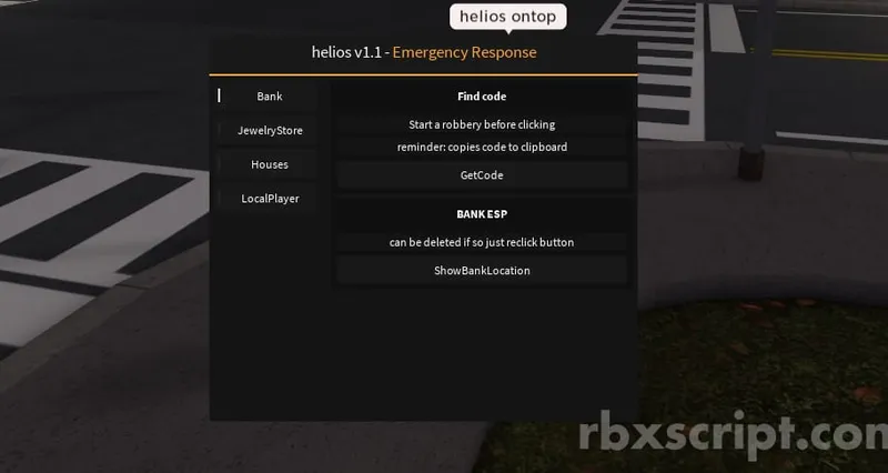 Emergency Response: Liberty County: Auto Get Code For Bank Robbery, House ESP, Jewerly ESP - Emergency Response script preview