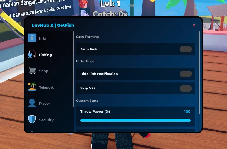 Simple script for GET FISH on Auto Fish, Auto Sell, Teleport and more - GET FISH Script script preview