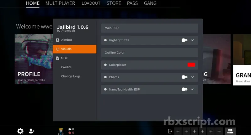 Jailbird [Silent Aim – Ragebot – Visuals And More!] - Jailbird [Silent Aim – Ragebot – Visuals And More!] script preview