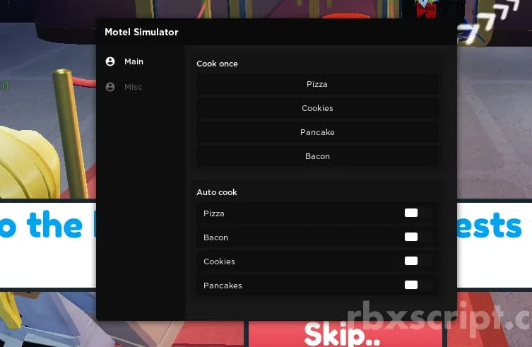 Motel Simulator: Auto Cook, Cook Once, Instant Interest - Motel Simulator script preview