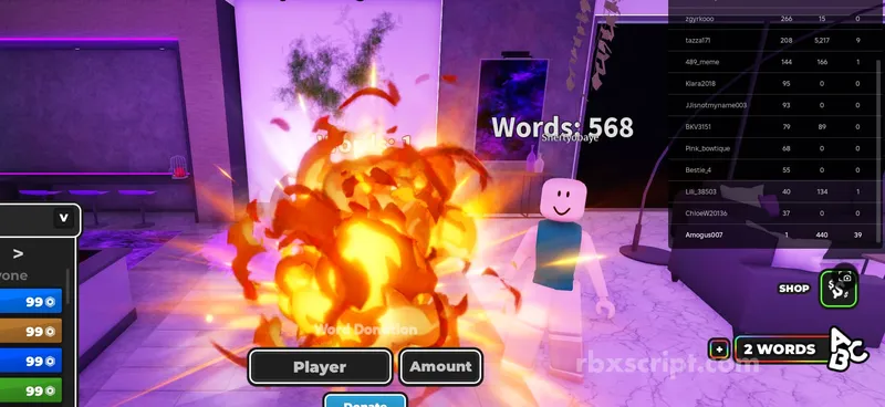 Last Words: Donate To All Players - Last Words script preview